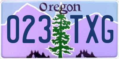 OR license plate 023TXG