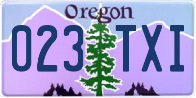 OR license plate 023TXI