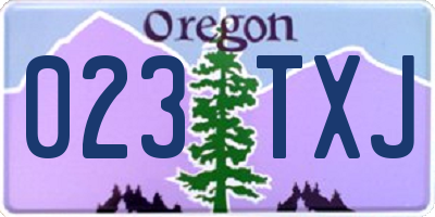 OR license plate 023TXJ