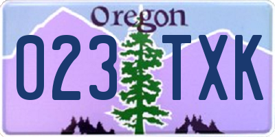 OR license plate 023TXK