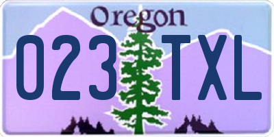 OR license plate 023TXL