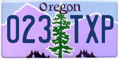 OR license plate 023TXP