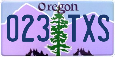 OR license plate 023TXS
