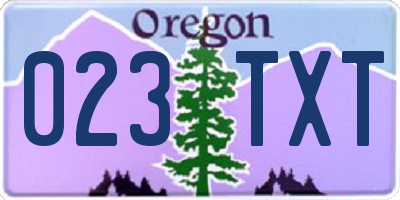 OR license plate 023TXT