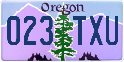 OR license plate 023TXU