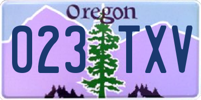 OR license plate 023TXV