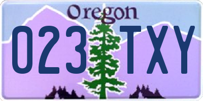 OR license plate 023TXY