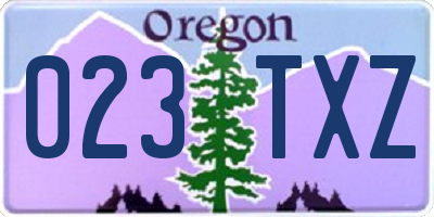 OR license plate 023TXZ