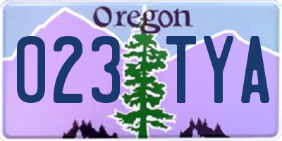 OR license plate 023TYA