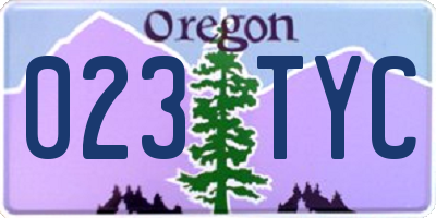 OR license plate 023TYC
