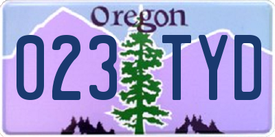 OR license plate 023TYD