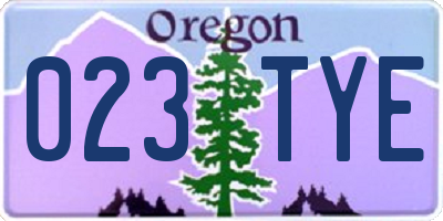 OR license plate 023TYE