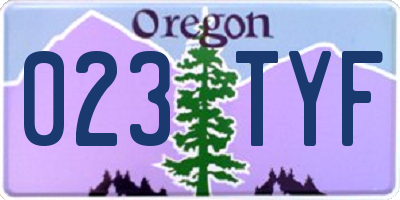 OR license plate 023TYF