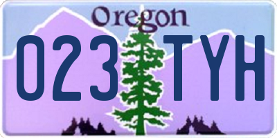 OR license plate 023TYH