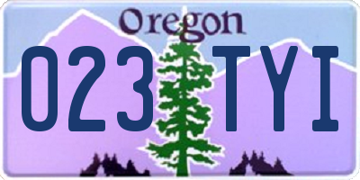 OR license plate 023TYI