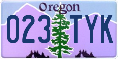 OR license plate 023TYK