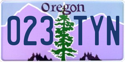 OR license plate 023TYN