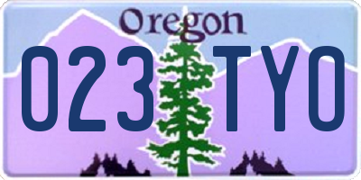OR license plate 023TYO