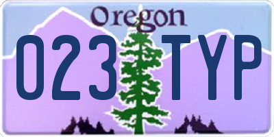 OR license plate 023TYP