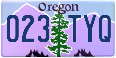 OR license plate 023TYQ