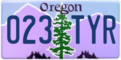 OR license plate 023TYR