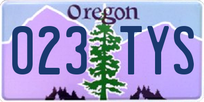 OR license plate 023TYS