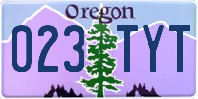 OR license plate 023TYT