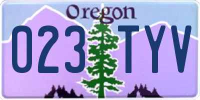 OR license plate 023TYV