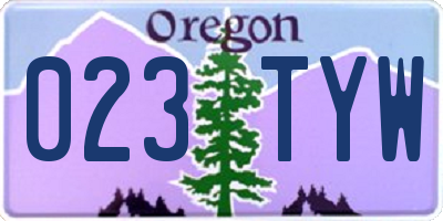 OR license plate 023TYW