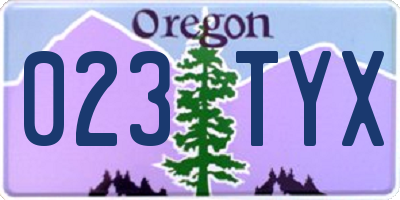 OR license plate 023TYX