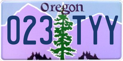 OR license plate 023TYY