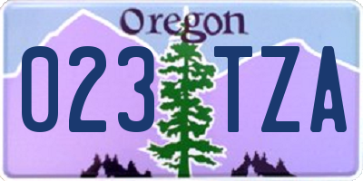 OR license plate 023TZA