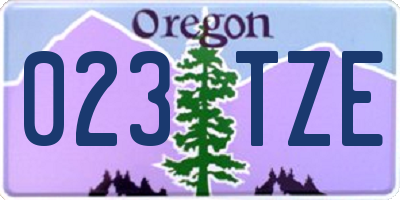 OR license plate 023TZE