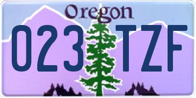 OR license plate 023TZF