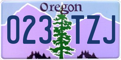 OR license plate 023TZJ