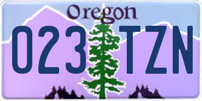 OR license plate 023TZN