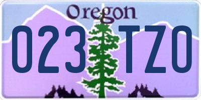 OR license plate 023TZO