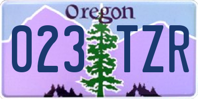 OR license plate 023TZR