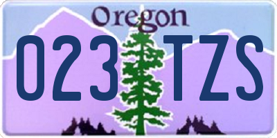 OR license plate 023TZS