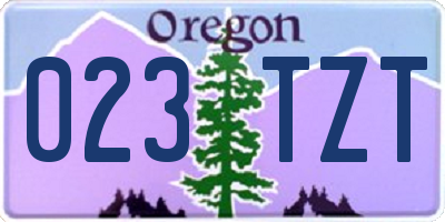 OR license plate 023TZT