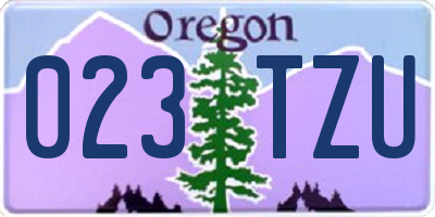 OR license plate 023TZU