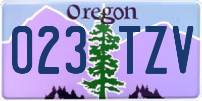 OR license plate 023TZV