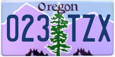OR license plate 023TZX