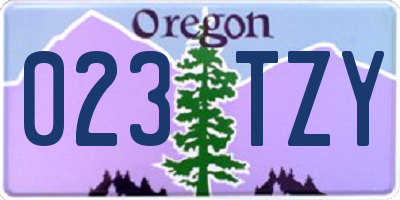 OR license plate 023TZY