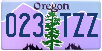 OR license plate 023TZZ