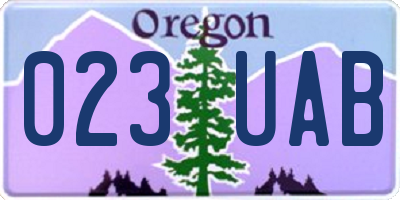 OR license plate 023UAB