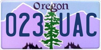 OR license plate 023UAC