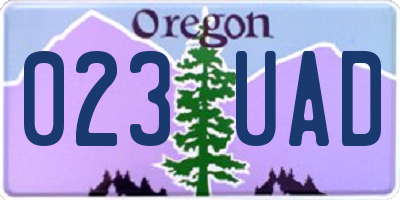 OR license plate 023UAD