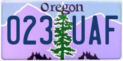 OR license plate 023UAF