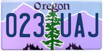 OR license plate 023UAJ
